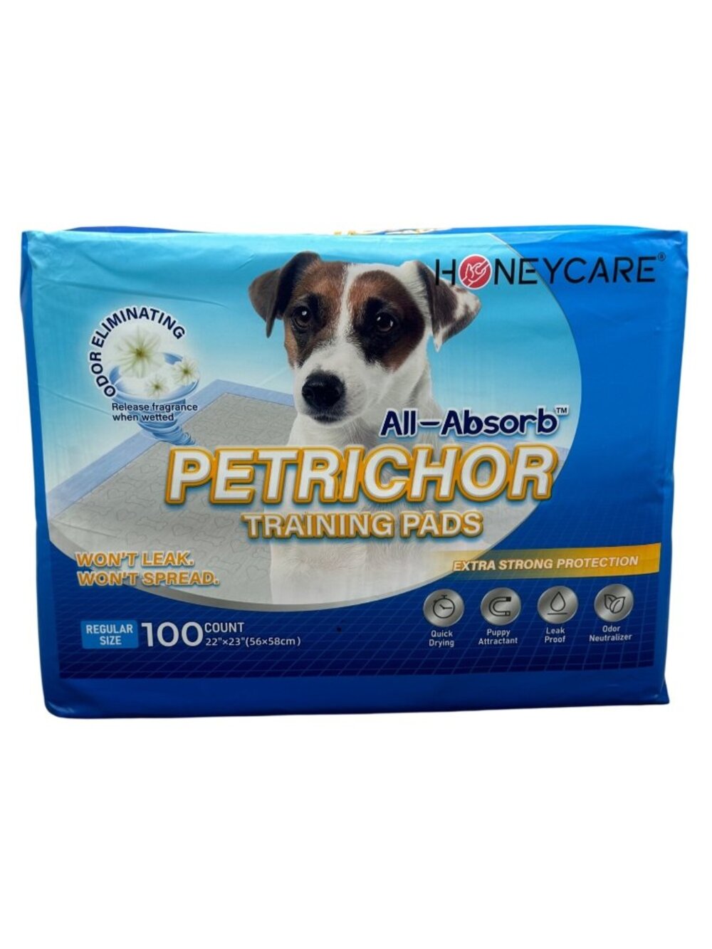 Honeycare All-Absorb Petrichor Training Pads 100 Ct 22"x23" Leakproof Odor NEW